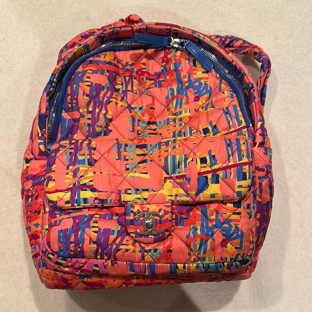 Chanel Multicolor Quilted Fabric Foulard Backpack, 2018